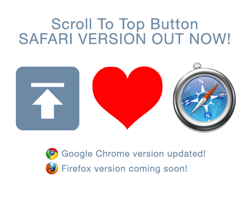 Ever wish Tumblr&#8217;s &#8220;jump-to-top-button&#8221; was on your Facebook, Twitter, and every other website you visit?
The Scroll To Top Button extension is now available for both Safari and Google Chrome!
Safari Download: https://scrolltotopbutton.com/safari
Chrome Download: https://scrolltotopbutton.com/chrome